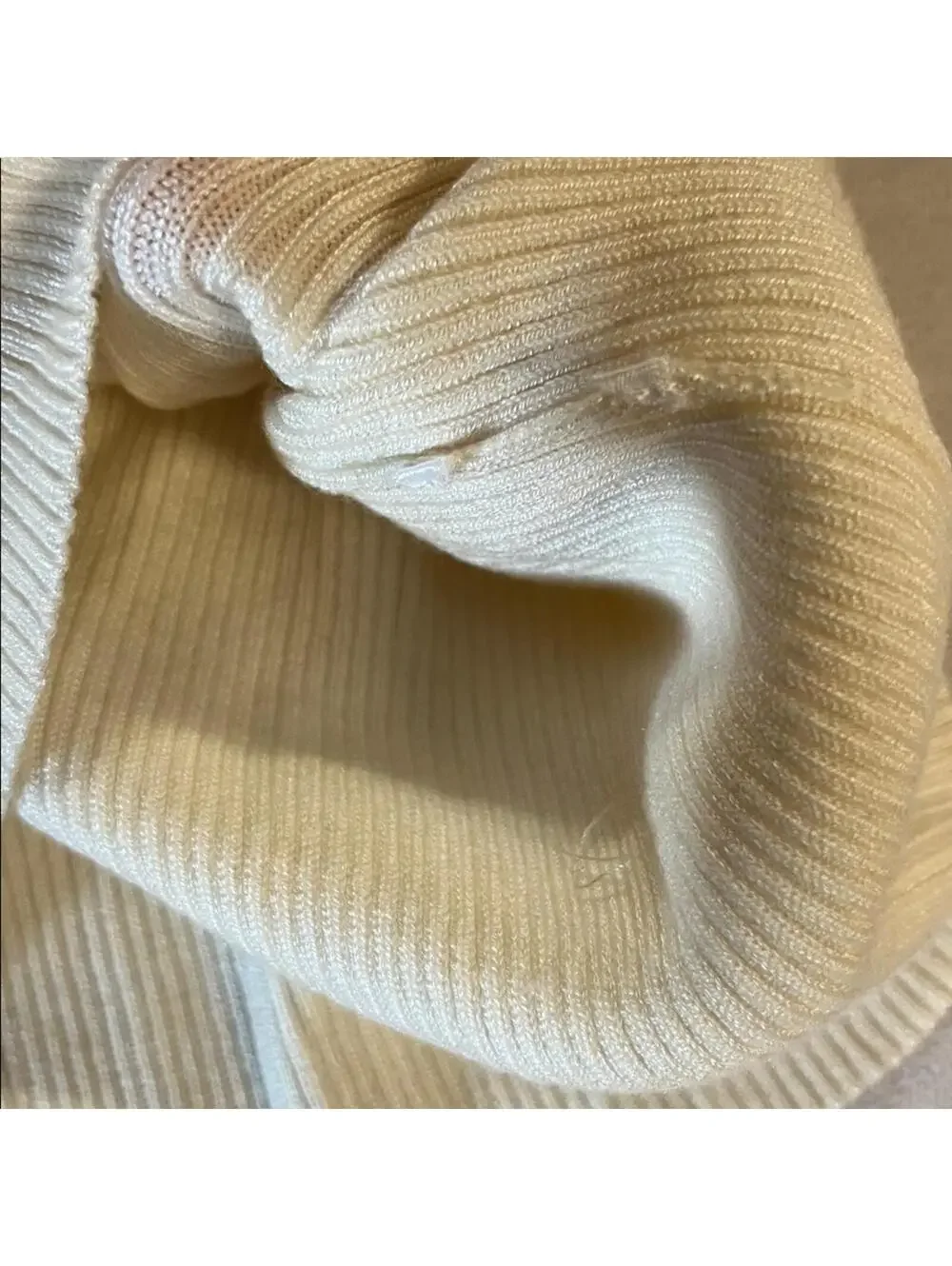 J.Crew Ribbed Henley Top Women’s Small Ivory Long Sleeve Stretch Knit Classic